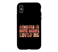 Quelqu'un dans Le Dakota du Sud m'aime Groovy Retro Vintage Coque pour iPhone X/XS