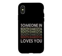 Quelqu'un dans Le Dakota du Sud t'aime State Retro Vintage Coque pour iPhone X/XS