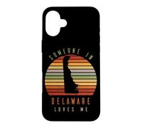 Quelqu'un dans Le Delaware m'aime Vintage State Retro Coque pour iPhone 16 Plus