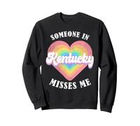 Quelqu'un dans Le Kentucky me Manque Heart Retro Groovy Sweatshirt