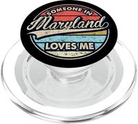 Quelqu'un dans Le Maryland m'aime US State Cool Retro PopSockets PopGrip pour MagSafe