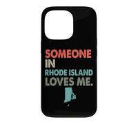 Quelqu'un dans Le Rhode Island m'aime, Style rétro, État américain Coque pour iPhone 13 Pro