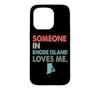 Quelqu'un dans Le Rhode Island m'aime, Style rétro, État américain Coque pour iPhone 15 Pro