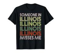 Quelqu'un dans l'Illinois me Manque State Retro Vintage T-Shirt