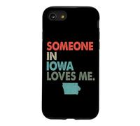 Quelqu'un dans l'Iowa m'aime, Style rétro, État américain Coque pour iPhone SE (2020) / 7/8