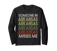 Quelqu'un en Arkansas me Manque State Retro Vintage Manche Longue