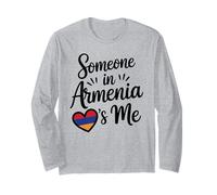Quelqu'un en Arménie M'aime Cœur Drapeau Amour Manche Longue