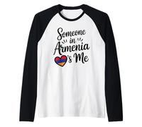 Quelqu'un en Arménie M'aime Cœur Drapeau Amour Manche Raglan