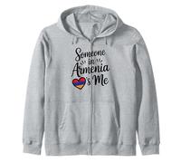 Quelqu'un en Arménie M'aime Cœur Drapeau Amour Sweat à Capuche