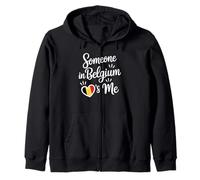 Quelqu'un en Belgique M'aime Coeur Drapeau Belge Sweat à Capuche