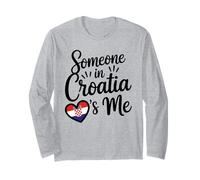 Quelqu'un en Croatie M'aime Coeur De Croatie Manche Longue