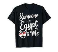 Quelqu'un en Egypte M'aime Coeur Drapeau Longue Distance T-Shirt