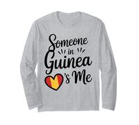 Quelqu'un en Guinée M'aime Coeur Drapeau Fierté Manche Longue