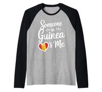 Quelqu'un en Guinée M'aime Coeur Drapeau Fierté Manche Raglan