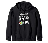 Quelqu'un en Guyane M'aime Coeur Longue Distance Sweat à Capuche