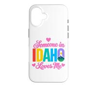 Quelqu'un en Idaho m'aime Mountain Forest State Love Coque pour iPhone 16
