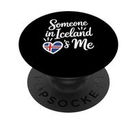 Quelqu'un en Islande M'aime Coeur Drapeau Islandais PopSockets PopGrip Adhésif