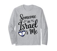 Quelqu'un en Israël M'aime Coeur Drapeau Fierté Manche Longue