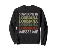 Quelqu'un en Louisiane me Manque State Retro Vintage Sweatshirt