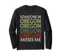 Quelqu'un en Oregon me Manque State Retro Vintage Manche Longue