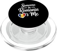 Quelqu'un en Roumanie M'aime Coeur Drapeau Fierté PopSockets PopGrip pour MagSafe
