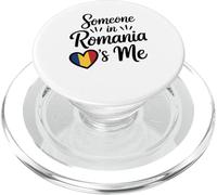 Quelqu'un en Roumanie M'aime Coeur Drapeau Roumain PopSockets PopGrip pour MagSafe