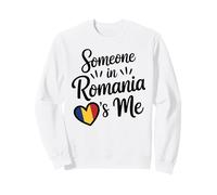 Quelqu'un en Roumanie M'aime Coeur Drapeau Roumain Sweatshirt