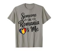 Quelqu'un en Roumanie M'aime Coeur Drapeau Roumain T-Shirt