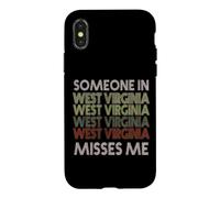Quelqu'un en Virginie-Occidentale me Manque State Retro Vintage Coque pour iPhone X/XS