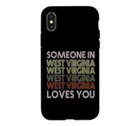 Quelqu'un en Virginie-Occidentale Vous Aime State Retro Vintage Coque pour iPhone X/XS