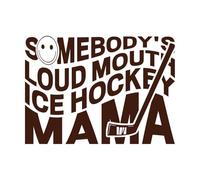 quelqu'un qui a une grande gueule, une maman de hockey sur glace Peintures murales et stickers muraux en vinyle 50.4x69.9cm Décoration de carrosserie Café