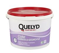 Quelyd Colle Dalles de Plafond Polystyrène - Colle en Pâte Prête à l'Emploi pour Dalles, Poutres, Moulures et Panneaux Isolants Légers - Intérieur - Sans Solvant - Blanc - Seau de 7 kg (21 m²)
