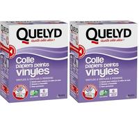 Quelyd Colle Papiers Peints Vinyles - Idéale pour Cuisine et Salle de Bain - Dosage Ultra Facile - Sans Grumeaux - Sans Solvant - Poudre 300 g (6 rouleaux - 32 m²) (Lot de 2)