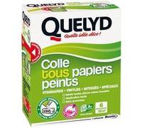 Quelyd Colle Tous Papiers Peints Pré-Dosée Avec Indicateur Coloré - Papiers Peints Intissés, Standards, Vinyles et Spéciaux - Sans Grumeaux - Sans Solvant - 3 Monodoses (3 rouleaux) - 150 g