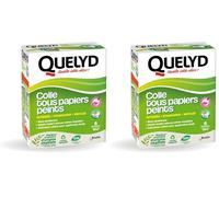 Quelyd Colle Tous Papiers Peints Avec Indicateur Coloré - Papiers Peints Intissés, Standards, Vinyles et Spéciaux - Sans Grumeaux - Sans Solvant -300 g (6 rouleaux - 32 m²) (Lot de 2)