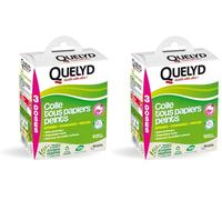 Quelyd Colle Tous Papiers Peints Pré-Dosée Avec Indicateur Coloré - Papiers Peints Intissés, Standards, Vinyles et Spéciaux - Sans Grumeaux - Sans Solvant - 3 Monodoses (3 rouleaux) - 150 g (Lot de 2)