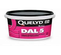 Quelyd DAL 5 - Colle Polyvalente Spéciale Isolation - Haute Adhérence, Sans Coulure, Pour Revêtements Muraux épais, Polystyrène, Liège - Intérieur, Pièces Humides - Sceau de 6.5 kg