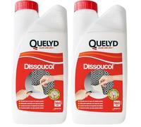 Quelyd Décolleur Papier Peint Surpuissant Dissoucol - Efficace en 5 Minutes sur Tous les Murs et Tous les Papiers Peints - Lessive et Supprime les Résidus - 1 Flacon de 1L (560 m²) (Lot de 2)