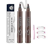 QUEMISS Stylo De Sourcil, Crayon à Sourcils 4 Points, Stylo à Sourcils Microblading, Sourcils Naturels De Maquillage Durable, Couvrir Les Zones Clairsemées, Avec Cadeau