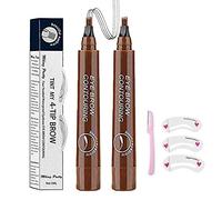 QUEMISS Stylo De Sourcil, Crayon à Sourcils 4 Points, Stylo à Sourcils Microblading, Sourcils Naturels De Maquillage Durable, Couvrir Les Zones Clairsemées, Avec Cadeau