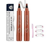 QUEMISS Stylo De Sourcil, Crayon à Sourcils 4 Points, Stylo à Sourcils Microblading, Sourcils Naturels De Maquillage Durable, Couvrir Les Zones Clairsemées, Avec Cadeau