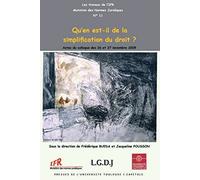 Qu'en est-il de la simplification du droit? Actes