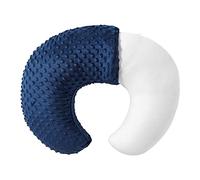 QUENESS Coussin d'allaitement et positionneur, allaitement, biberon, support de siège de bébé avec housse amovible ultra douce, soutien du ventre pour bébés garçons et filles (bleu estatique)