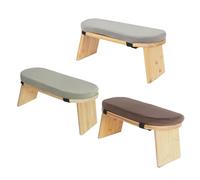 Quenoxo Tabouret de méditation pliable en bambou - Siège de méditation ergonomique avec inclinaison vers l'avant de 5° - Coussin en velours rembourré et pieds antidérapants - Pliable et portable pour