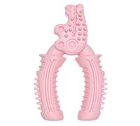 Quentis Vise Shaped Dog Chew Toy, Bite Resistant TPR Puppy Teething Toy | Durable TPR Vise Shaped Pet Toy, Teeth Cleaning & Gum Massage, Safe For Small Medium Breeds Pink