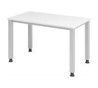 QUEO 612 S | Bureau - réglable en hauteur 120 x 67 Blanc/Argent