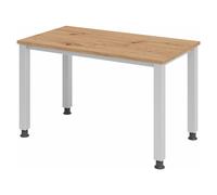 QUEO 612 S | Bureau - réglable en hauteur 120 x 67 Chêne Cendré/Argent