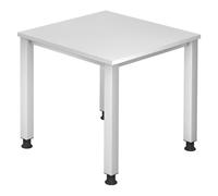 QUEO 8 S | Bureau - Blanc 80 x 80 réglable en hauteur