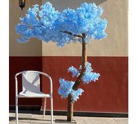 Quepiem Cerisier Artificiel en Fleurs, Cerisier Bleu, Arbres artificiels Faits Main pour la décoration intérieure, extérieure, Arche de Mariage, Noël, fête, Bureau(1 * 0.8m/39 * 31in)