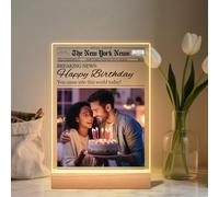 Quepitty Cadre photo lumineux - Veilleuse personnalisée pour photos téléchargées, cadeau de relation sentimentale pour femmes et filles